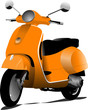 Orange city scooter. Vector illustration Orange city scooter. Vector illustration