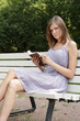 Beautiful girl reads book