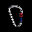 Carabiner on black background