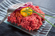 tartare with fork
