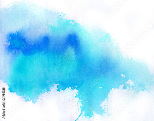 Illustration: Blue spot, watercolor abstract hand painted background Blue spot, watercolor abstract hand painted background