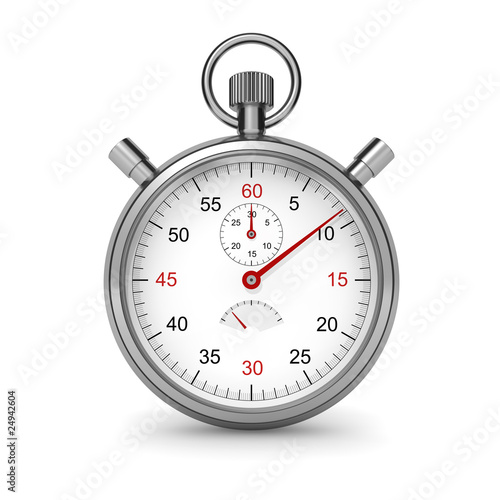 Illustration: Isolated stopwatch. Clipping path included. Isolated stopwatch. Clipping path included.