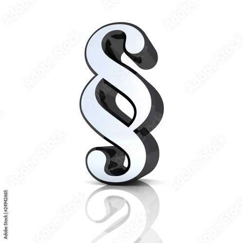 Illustration: 3D Paragraph Zeichen - Silber Schwarz 3D Paragraph Zeichen - Silber Schwarz