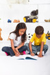 Photo: preteen brother and sister drawing together preteen brother and sister drawing together