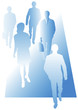 Group of business persons walking forward Group of business persons walking forward