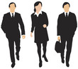 Three business people walking forward Three business people walking forward