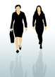 Two female business people walking forward Two female business people walking forward