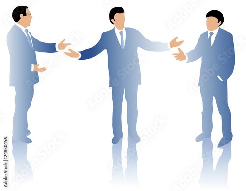 Vektor: Three business men debating Three business men debating