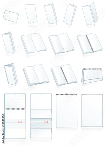 Vector: Print-press paper binding. Leaflets, booklets, calendars Print-press paper binding. Leaflets, booklets, calendars