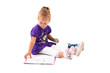Happy little girl with notebook Happy little girl with notebook