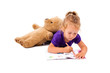 Happy little girl with notebook Happy little girl with notebook