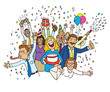 Cartoon Office Celebration Cartoon Office Celebration