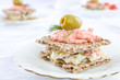 Small sandwiches for catering event on white plate