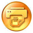 printer icon yellow, isolated on white background. printer icon yellow, isolated on white background.