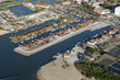 vue aérienne du port ostréicole de Gujan Mestra, Gironde, 33