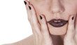 Beautiful girls mouth close up