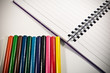 Colorful Crayon with notebook