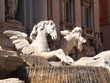 Detail of the Trevi fountain in Rome, Italy