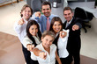 Business team pointing