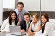 Business group with laptop