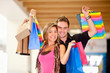 Happy shopping couple