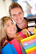 Happy shopping couple