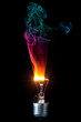 burning light bulb