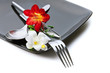 Photo: Set of kitchen utensils decorated with flowers Set of kitchen utensils decorated with flowers