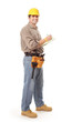Worker taking notes