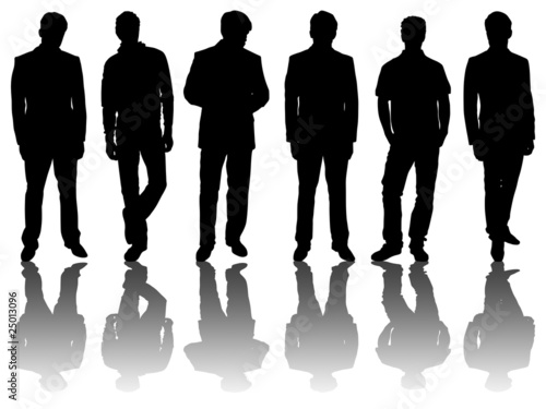 Illustration: 6 silhouettes of men /2 6 silhouettes of men /2