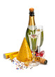 Happy new year - champagne and serpentine