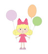 Vector illustration of girl with balloons
