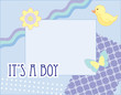 Vector photo frame for baby boy