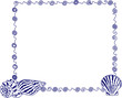 Blue sea memories (background with shells)