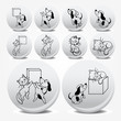 Cartoon cats and dogs vector background