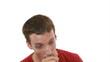 ill guy is coughing and die ( funny ) - white background ill guy is coughing and die ( funny ) - white background
