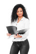 beautiful young businesswoman with folder beautiful young businesswoman with folder
