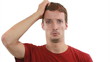 Guy doesnt understand ( funny ) - white background Guy doesnt understand ( funny ) - white background