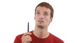 Guy has an impulse - white background Guy has an impulse - white background