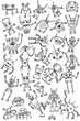 hand draw robots icon collection vector hand draw robots icon collection vector