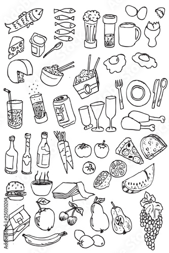 Vector: hand draw food icon collection hand draw food icon collection