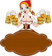 Oktoberfest girl serving beer Oktoberfest girl serving beer