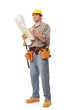 Full body worker writing notes