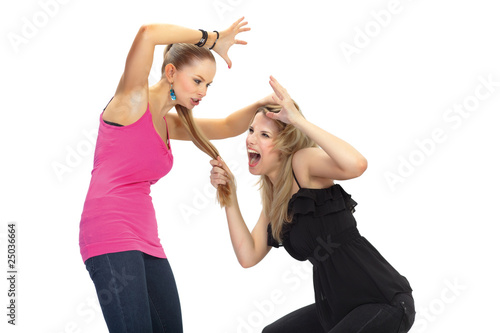 Photo: Two young woman in conflict Two young woman in conflict