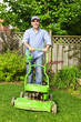 Man mowing lawn