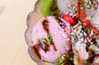 Close up image of ice cream with space for text