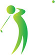 golfer swinging the ball with his club