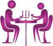 human couple having candle light dinner