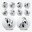 Dogs cartoon vector background