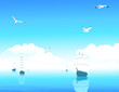 canvas print picture Ships in blue ocean